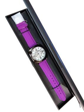 Gossip GSP890C Purple Women's Quartz Watch Silicone Shiny Band NWB